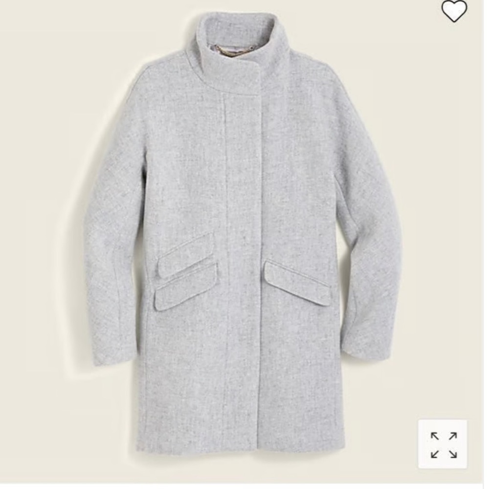 J. Crew Cocoon Coat in Italian stadium-cloth wool Gray Cocoon Coat‎